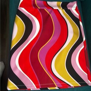 Funky colorful skirt elastic waist.